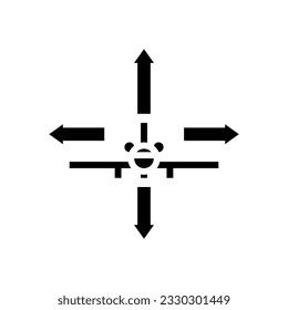 flight control aeronautical engineer glyph icon vector. flight control aeronautical engineer sign. isolated symbol illustration