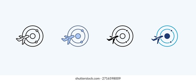 Flight Control Multiple Icon Illustration Vector