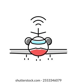 sistema de controle de voo engenheiro aeronáutico cor ícone vetor. sistema de controle de voo sinal engenheiro aeronáutico. símbolo isolado ilustração