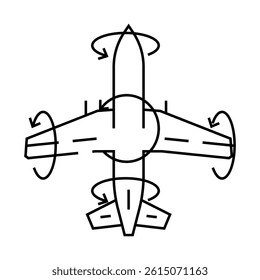 flight control system aeronautical engineer line icon vector. flight control system aeronautical engineer sign. isolated contour symbol black illustration