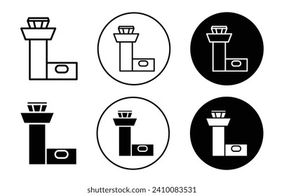 flight control tower flat line icon set. flight control tower Thin line illustration vector