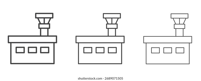 Ícone da torre de controle de voo em estilo Line Art para coleção Design