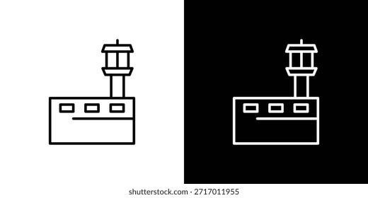 Flight Control tower icon - Line Style. symbol template design