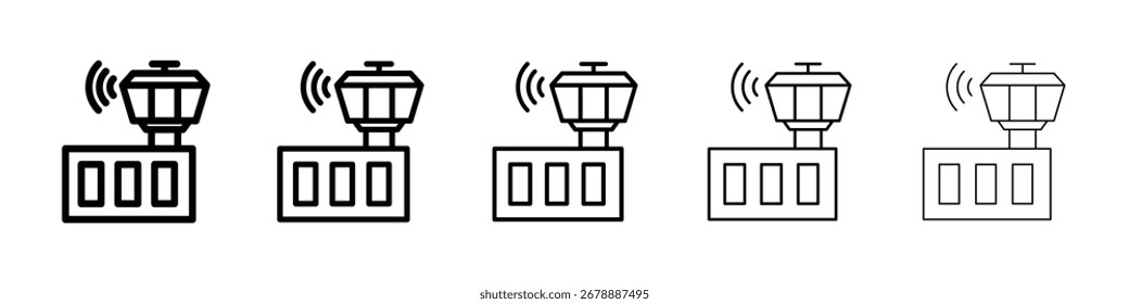 Flight Control tower icon for mobile concept and web design.