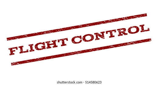 Flight Control watermark stamp. Text tag between parallel lines with grunge design style. Rubber seal stamp with dirty texture. Vector dark red color ink imprint on a white background.