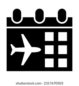 Icono De Glifo Vector De Fecha De Vuelo Para Uso Personal Y Comercial.
