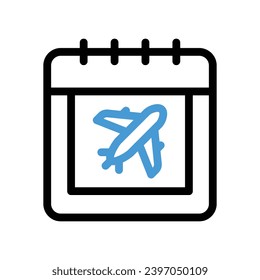 Flight Day icon vector stock illustration