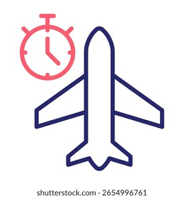 Ilustração do vetor de cor do ícone de atraso de voo