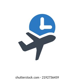 Flight Delay Icon (Simple Vector Illustration)