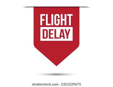 flight delay red banner design vector illustration