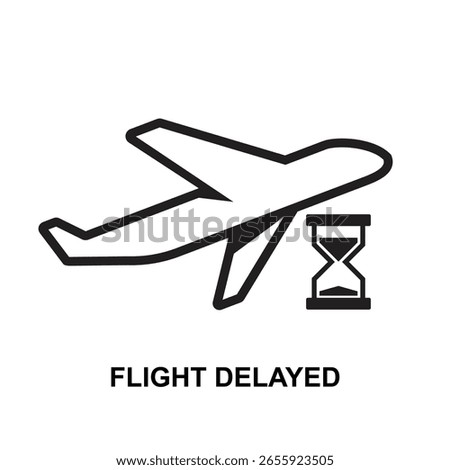Flight delayed icon isolated on background vector illustration.