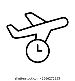 Flight Delays icon line vector illustration