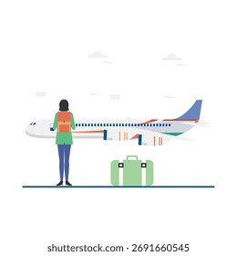 Ilustración vectorial de salida de vuelo que puede editar o modificar fácilmente
