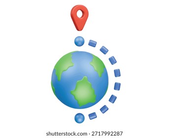 flight destination icon 3d illustration render