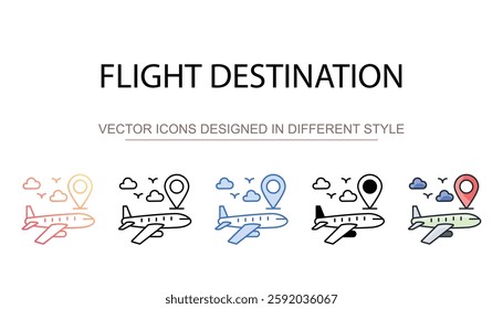 Flight Destination icon design with white background stock illustration