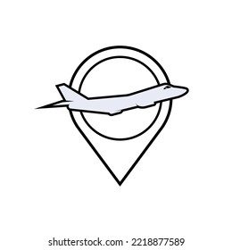 Flight Destination Icon. Holiday Object, Interesting Place Symbol.