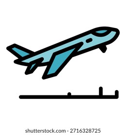Flight dinner icon. Outline flight dinner vector icon color flat isolated