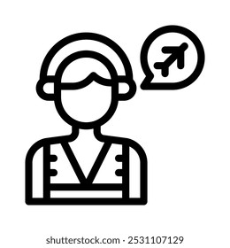 flight dispatcher icon with style outline