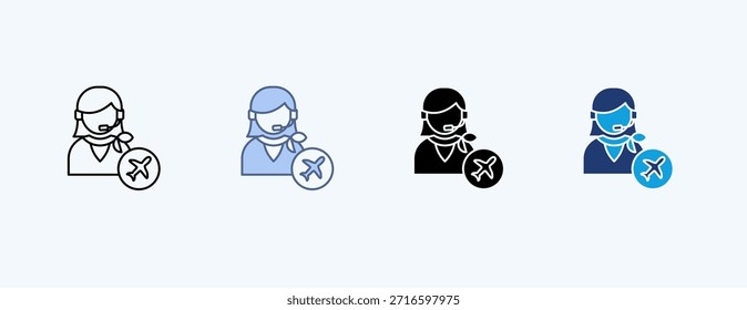 Vetor de Ilustração de Ícone Múltiplo do Flight Dispatcher