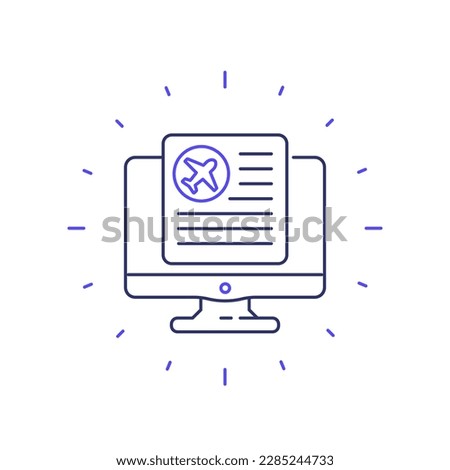 flight documents online line icon