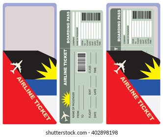 Flight with an envelope for the flight to Antigua and Barbuda.