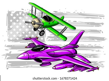 Flight evolution. Vector illustration icons set design