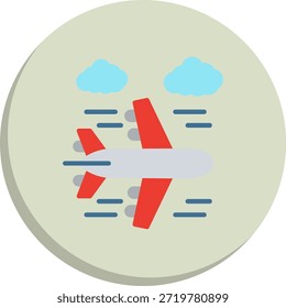 Icono de estilo de círculo plano de vuelo