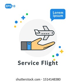 Flight Flat icon. Used For web, logo, mobile app, User Interface and Infographic