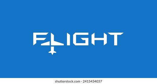 Flight geometric letter typography logo design.
