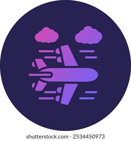 Flight Glyph Circle Gradient Icon
