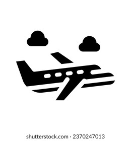 flight glyph icon illustration vector graphic. Simple element illustration vector graphic, suitable for app, websites, and presentations isolated on white background