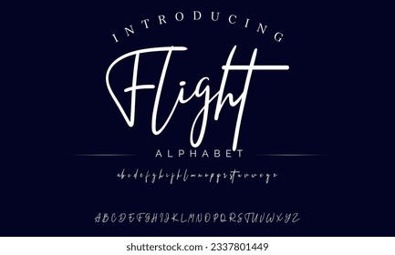 Alfabeto vector dibujado con mano de vuelo. Tipo de letra moderno del guión de la firma de monolina. Tipo de letra de firma elegante. Mejor Alfabeto Hermosa caligrafía Firma Letra tipográfica manuscrita