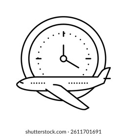 flight hours school line icon vector. flight hours school sign. isolated contour symbol black illustration