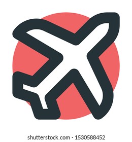 Flight icon in filled outline style