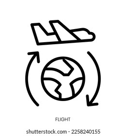 flight icon. Line Art Style Design Isolated On White Background