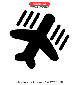 flight icon or logo isolated sign symbol vector illustration - high quality black style vector icons
