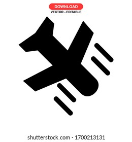 flight icon or logo isolated sign symbol vector illustration - high quality black style vector icons
