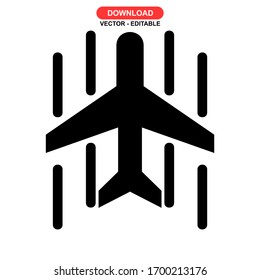 Icono de vuelo o logotipo símbolo de signo aislado ilustración vectorial - iconos vectoriales de estilo negro de alta calidad
