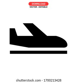 Flugsymbol oder Logo einzeln auf Zeichen, Vektorgrafik - hochwertige Vektorsymbole in schwarzem Stil
