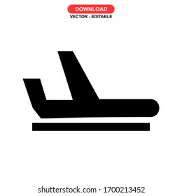 Icono de vuelo o logotipo símbolo de signo aislado ilustración vectorial - iconos vectoriales de estilo negro de alta calidad
