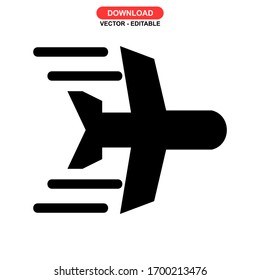 flight icon or logo isolated sign symbol vector illustration - high quality black style vector icons
