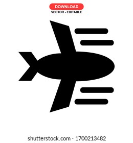 flight icon or logo isolated sign symbol vector illustration - high quality black style vector icons
