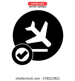 Icono de vuelo o logotipo símbolo de signo aislado ilustración vectorial - iconos vectoriales de estilo negro de alta calidad
