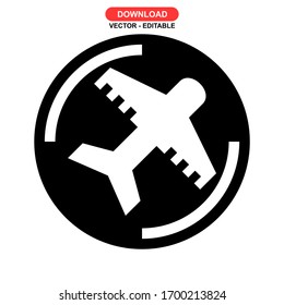 flight icon or logo isolated sign symbol vector illustration - high quality black style vector icons
