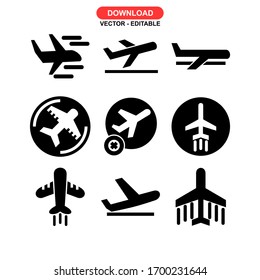 flight icon or logo isolated sign symbol vector illustration - Collection of high quality black style vector icons
