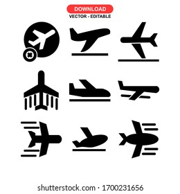 icono de vuelo o logotipo símbolo de signo aislado ilustración vectorial - Colección de iconos vectoriales de estilo negro de alta calidad

