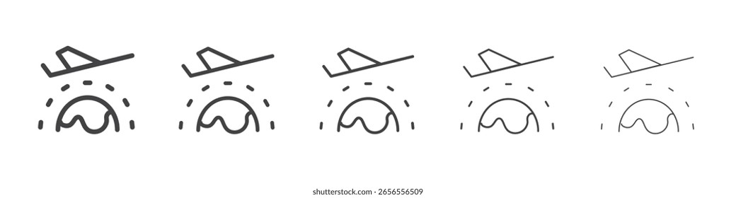 Vektorsymbol in Flight-Icon-Umrissdarstellung