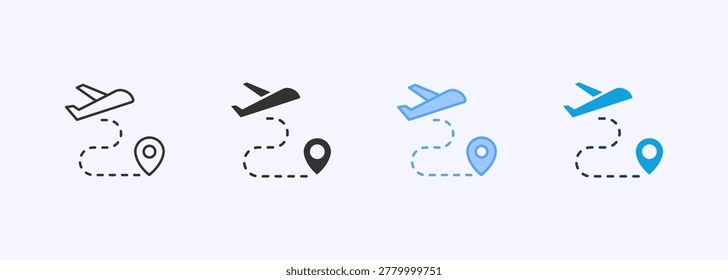 Flight Icon Set Color Multiple Style Collection Illustration