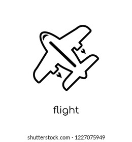 Flight icon. Trendy modern flat linear vector Flight icon on white background from thin line Architecture and Travel collection, editable outline stroke vector illustration