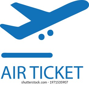 Flight Icon vector. Blue color icon for Air Ticket